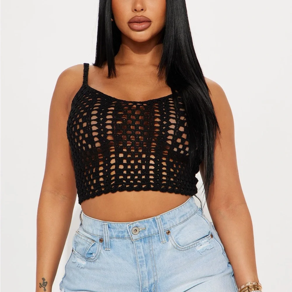 Tillie Crochet Top - Black